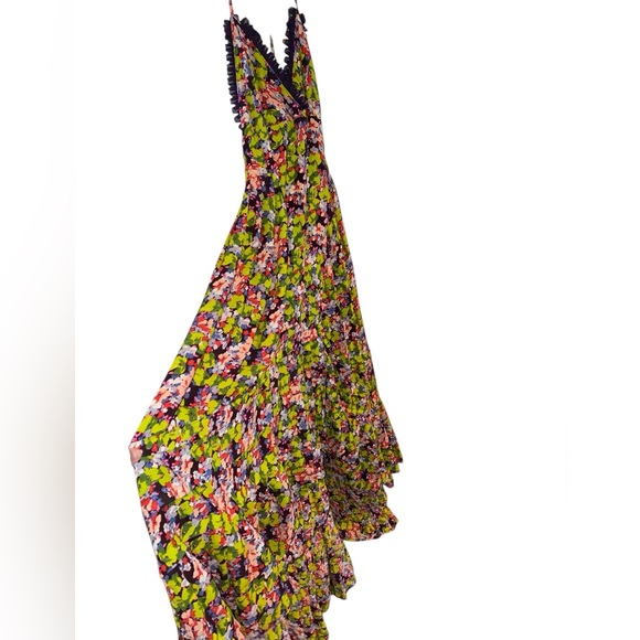 FP One Free People Green Purple High low Floral Halter Maxi special occasion - Picture 8 of 16